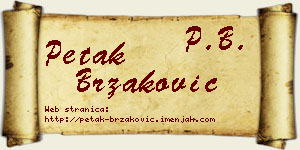 Petak Brzaković vizit kartica